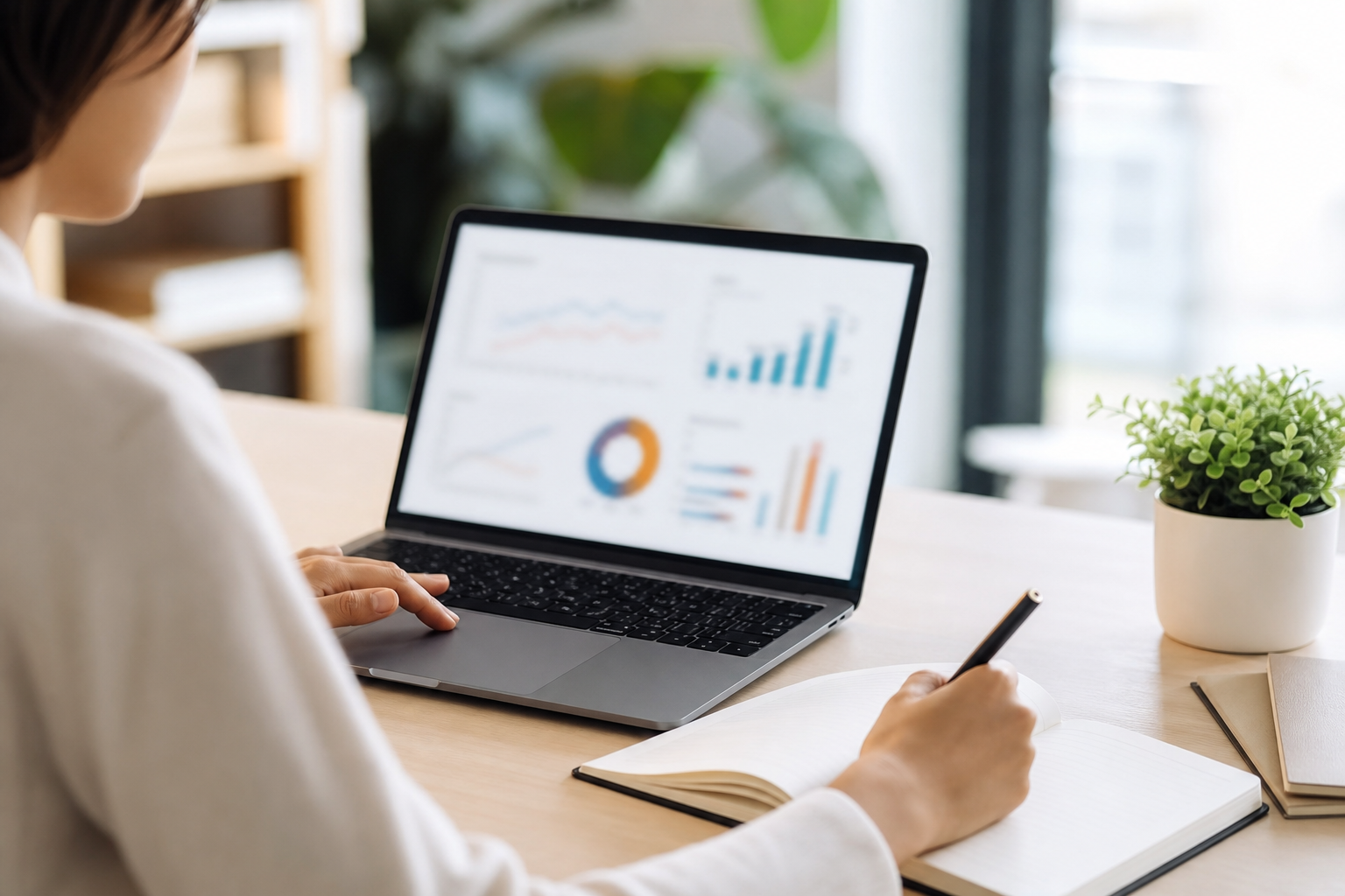 Carnet de notes et ordinateur pour comprendre les bases du marketing digital