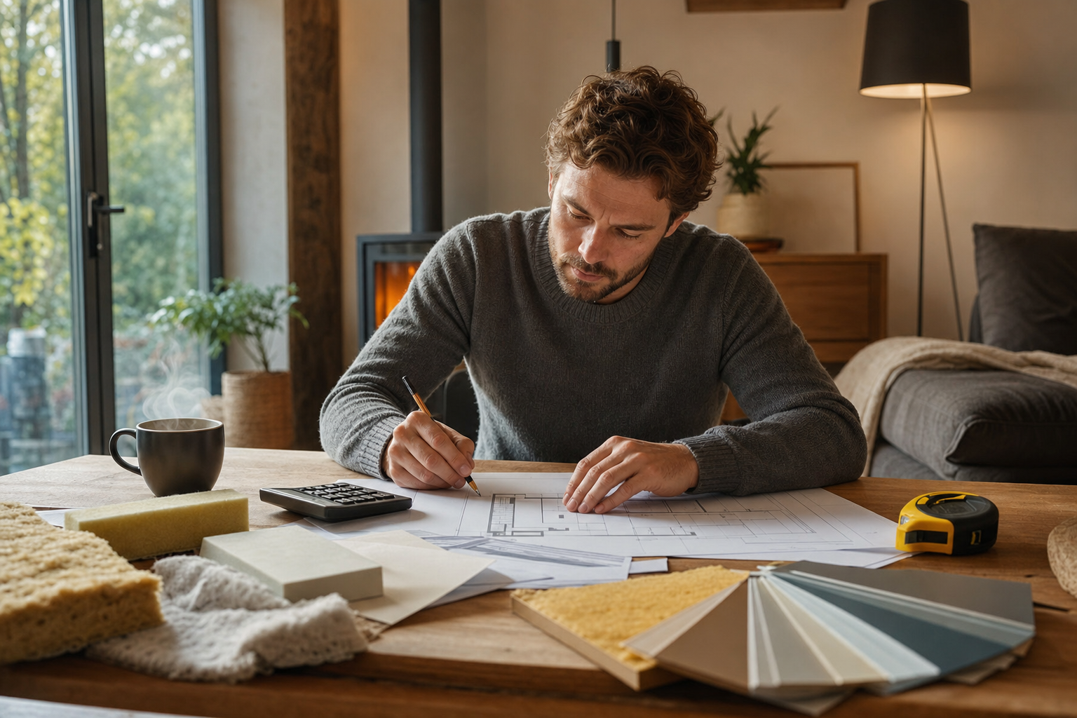 Dossier de rénovation énergétique avec plans et documents de travaux