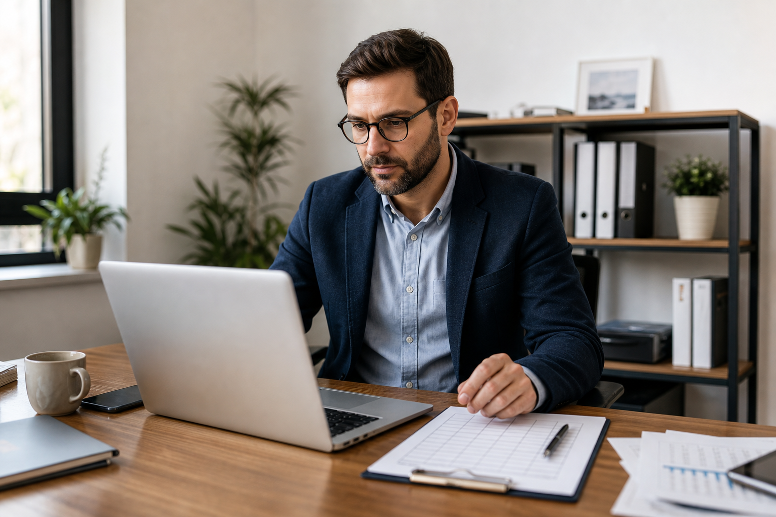 Dirigeant de petite entreprise organisant un planning d’interventions