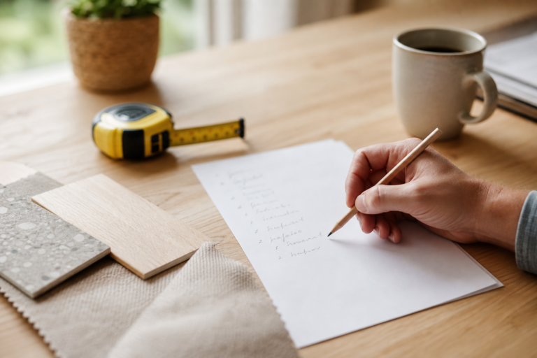 Carnet d’étude de marché posé près d’un ordinateur avec notes de validation de projet