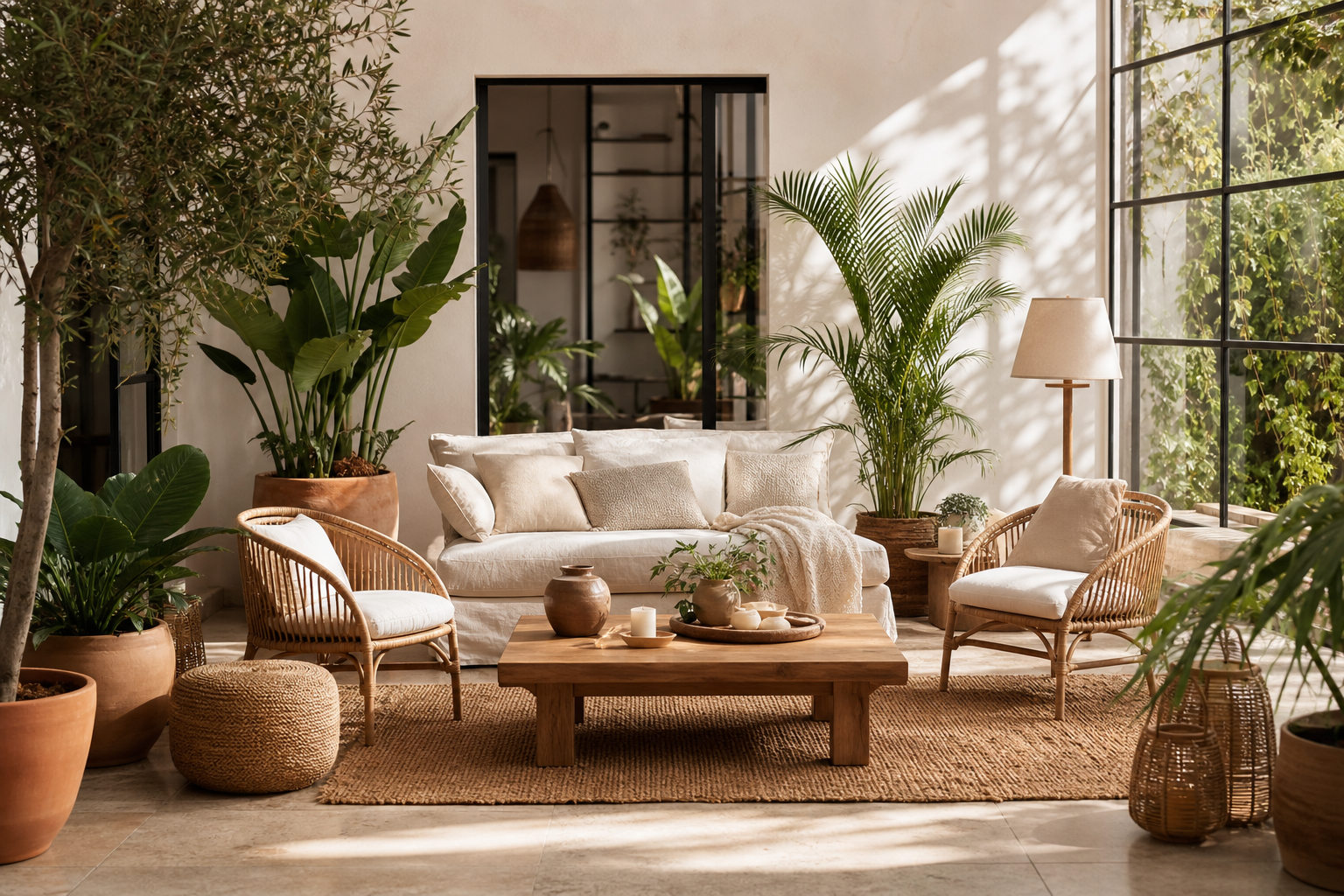 Patio aménagé comme pièce à vivre extérieure