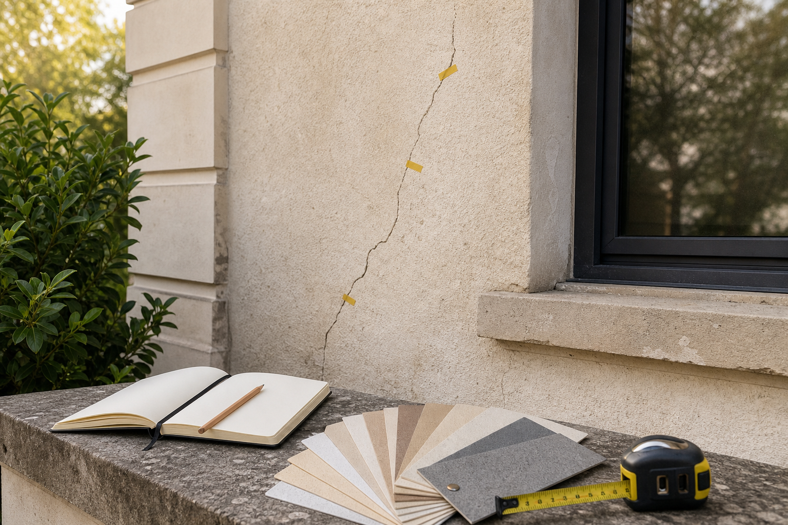 Diagnostic de façade avec nuancier et notes de ravalement