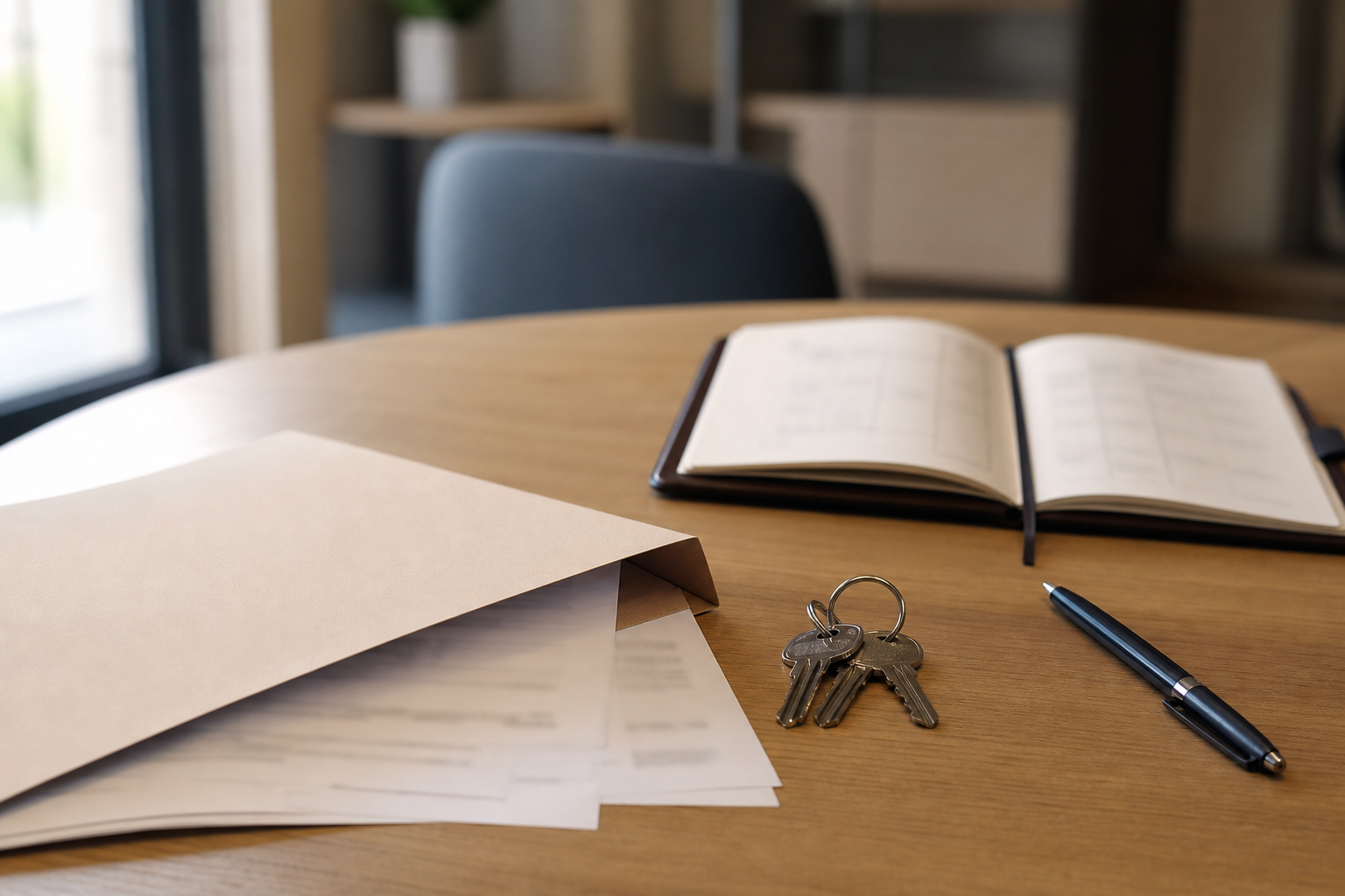 Photo réaliste illustrant dossier locataire complet dans l’univers Annuaire du Net — immobilier pratique