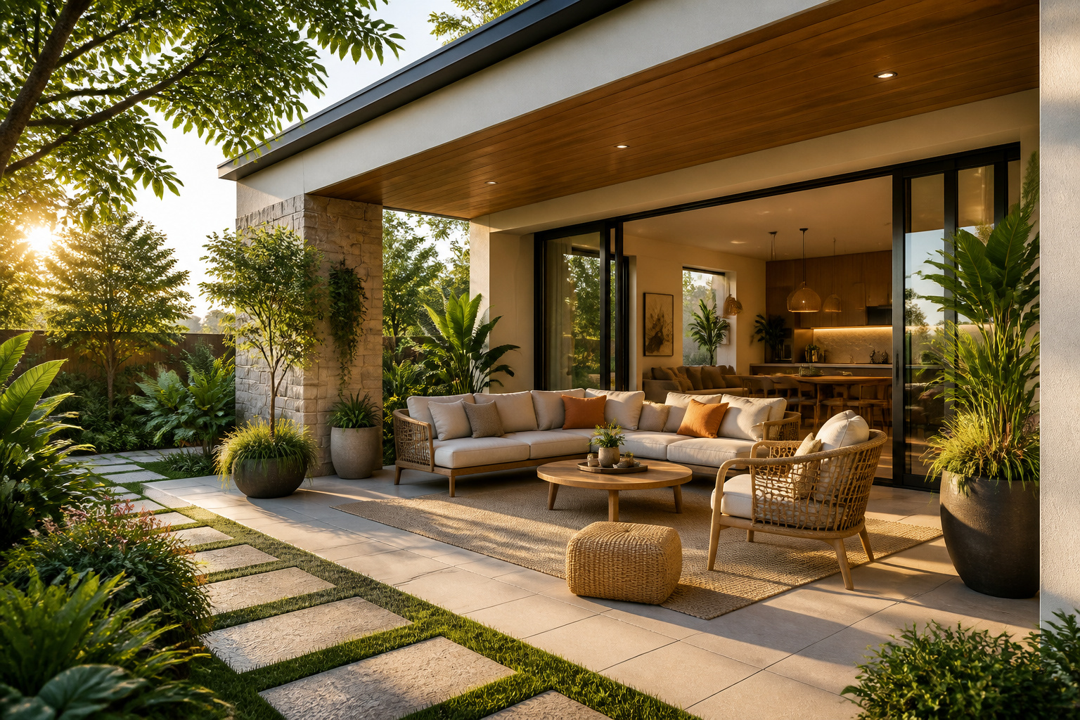 Patio moderne et lumineux invitation a la detente