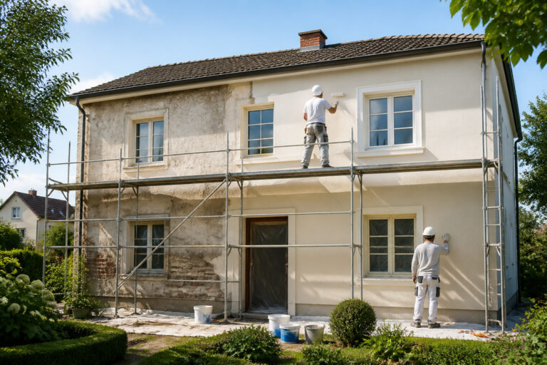 Renovation de facade transformation en cours